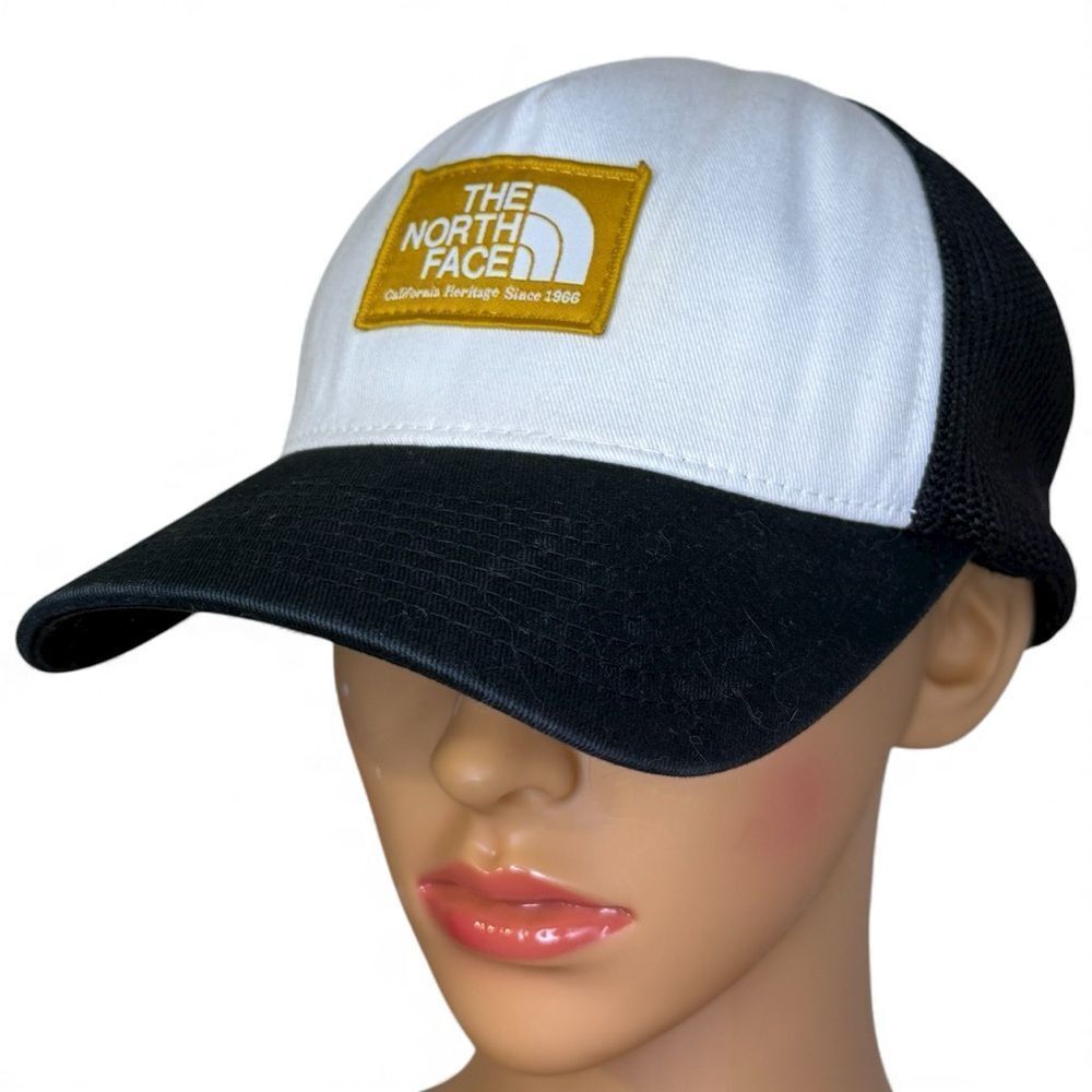 The North Face Mudder Trucker Hat Cap Gold California Heritage Patch Black White